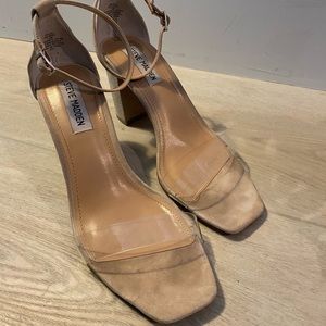 Steve Madden Chunky Heel Clear Strap Sandal